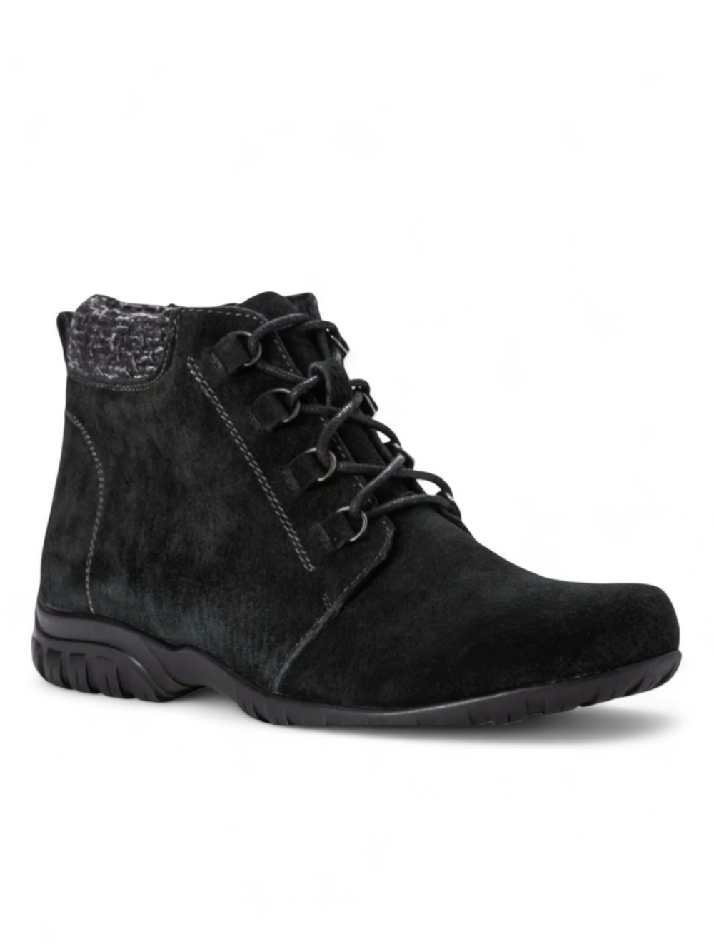 Propet Womens 11W‎ NWT Black Suede Delaney Water Resistant Boots Outdoors Comfy